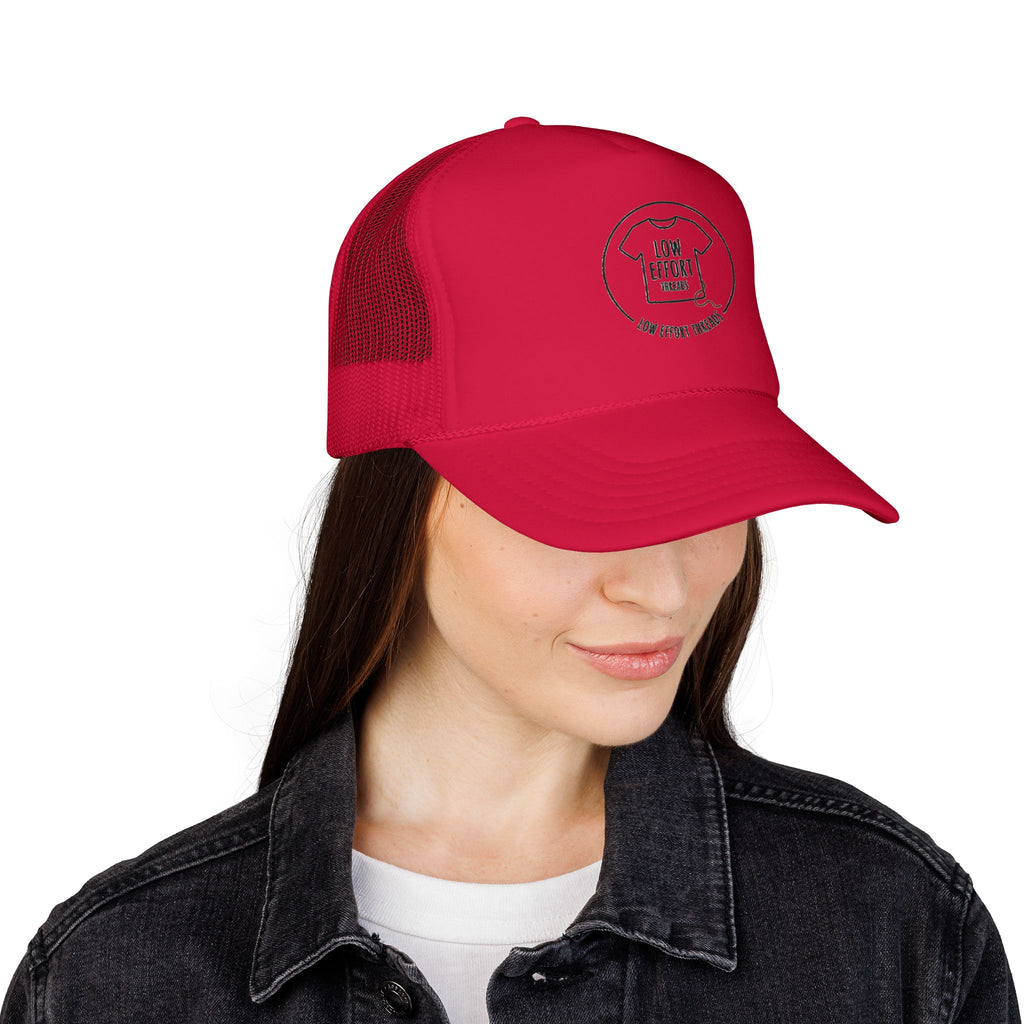 Low Effort Threads Foam Trucker Hat – Casual Graphic Mesh Cap