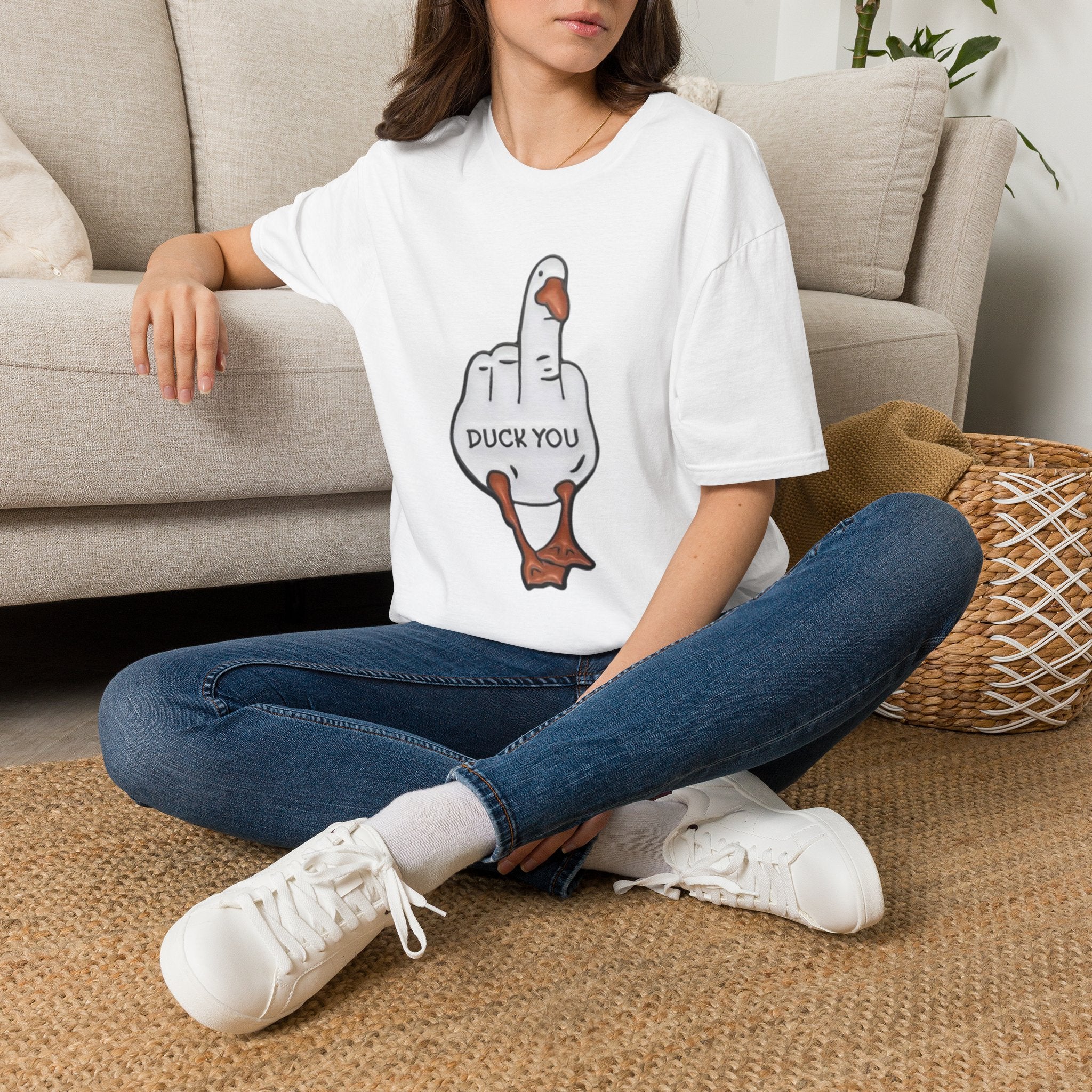 Duck You T-Shirt — Funny Middle Finger Duck Graphic Tee