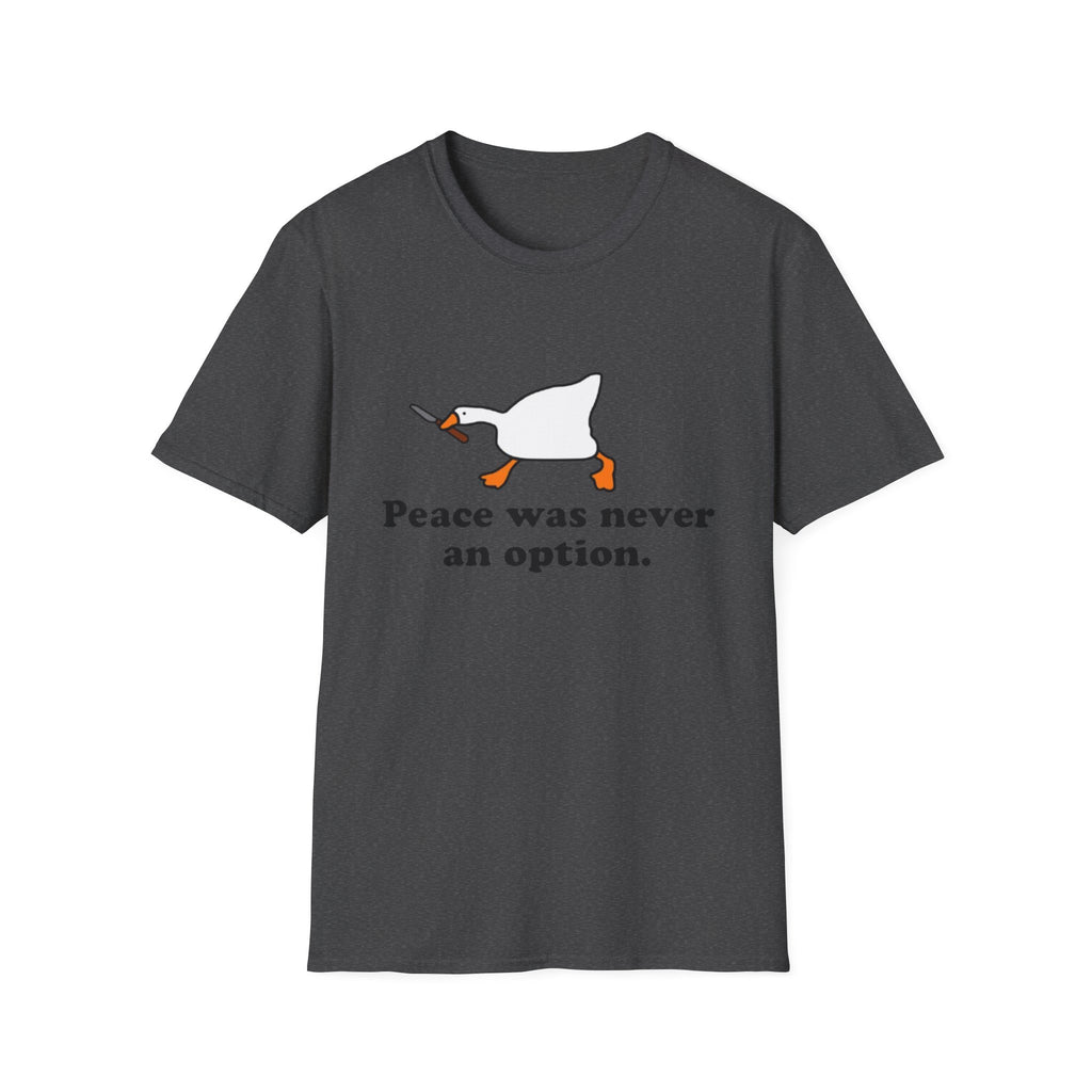 T‑Shirt — "Peace Was Never An Option" Duck Graphic Tee