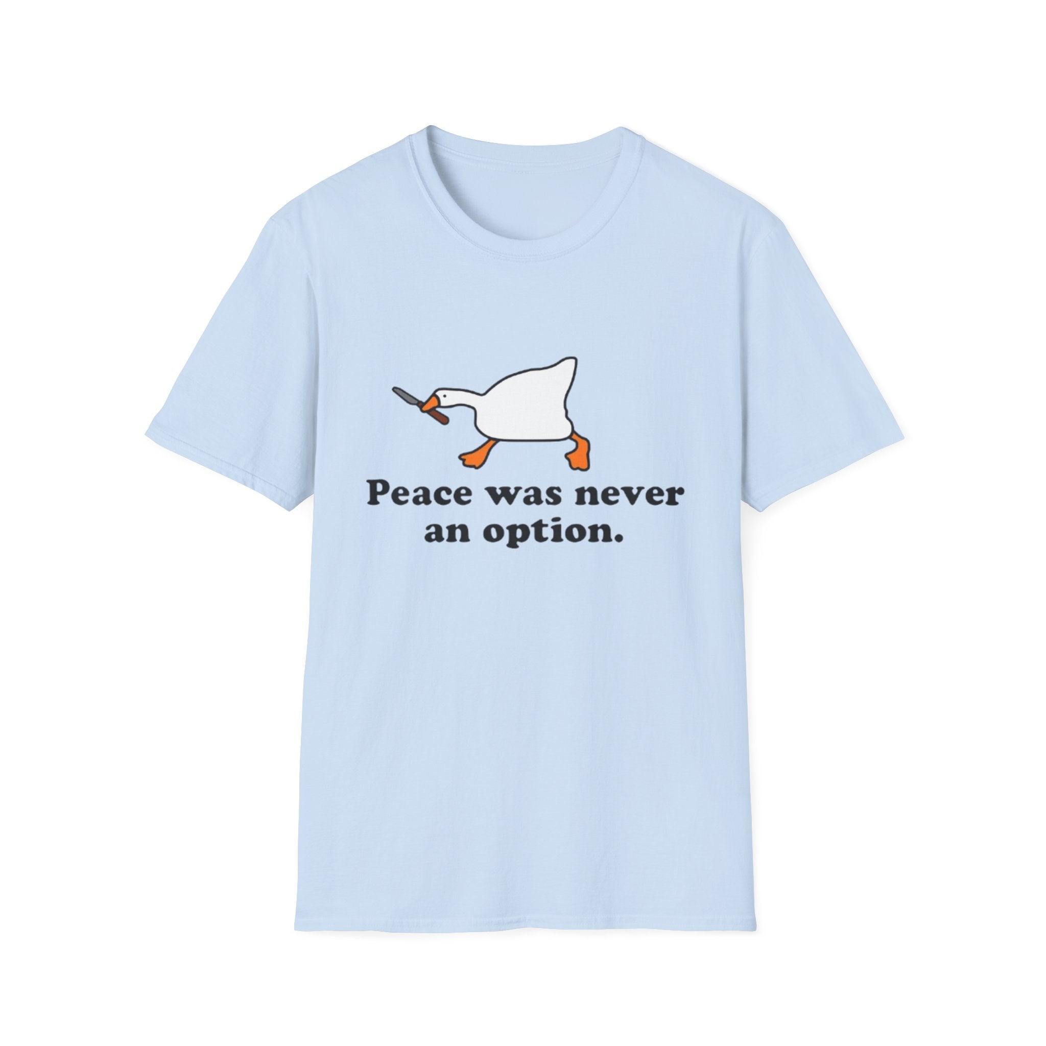 T‑Shirt — "Peace Was Never An Option" Duck Graphic Tee
