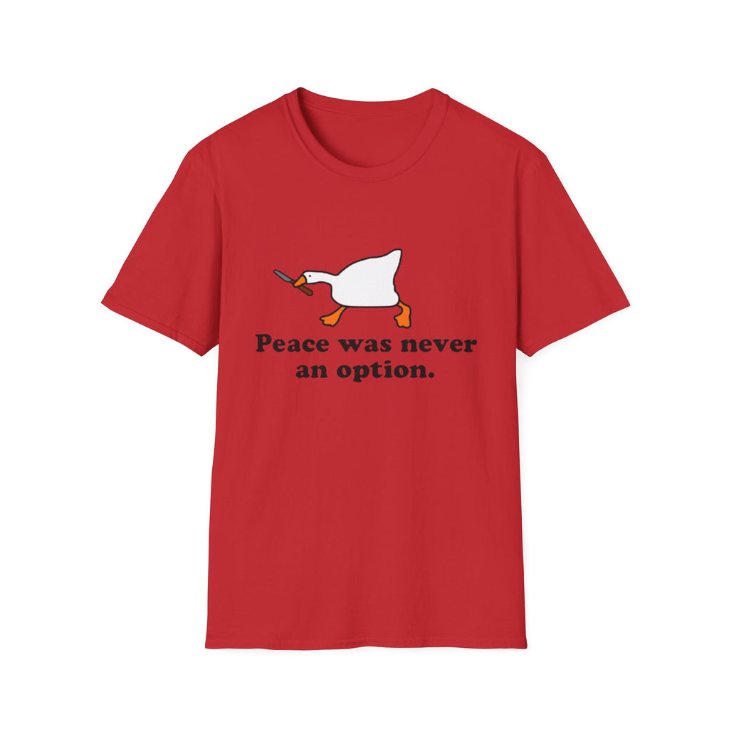 T‑Shirt — "Peace Was Never An Option" Duck Graphic Tee