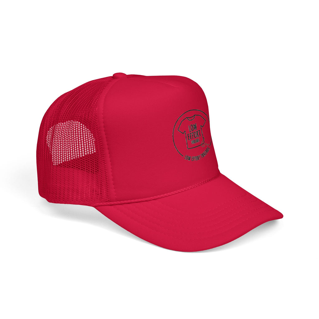 Low Effort Threads Foam Trucker Hat – Casual Graphic Mesh Cap