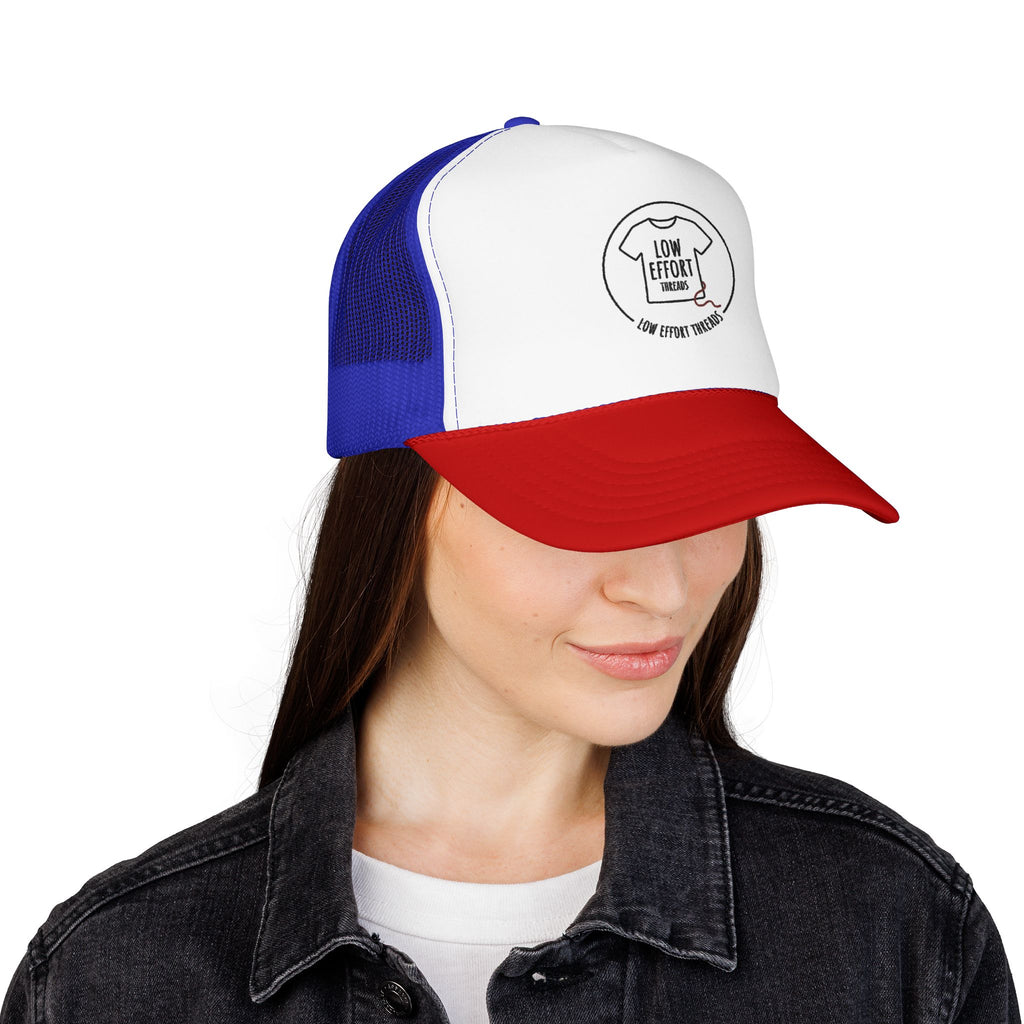 Low Effort Threads Foam Trucker Hat – Casual Graphic Mesh Cap