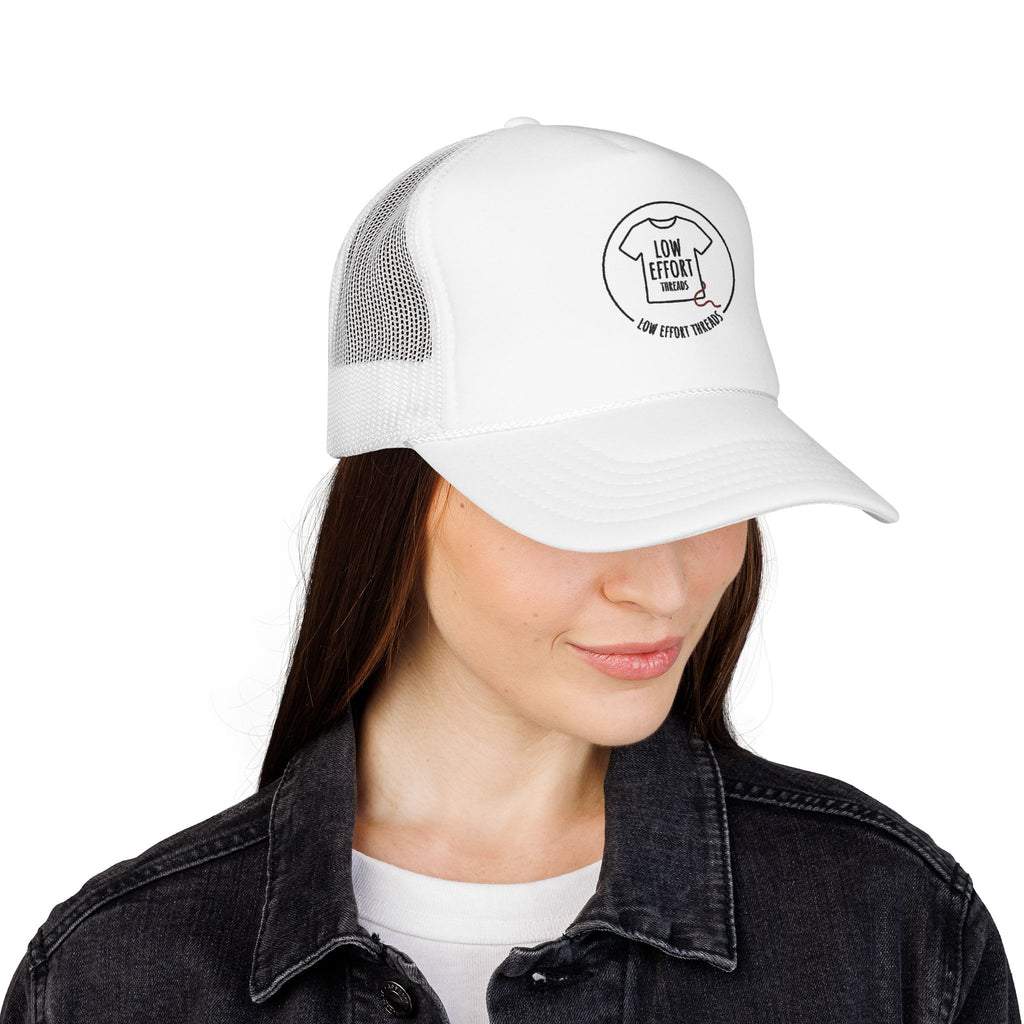 Low Effort Threads Foam Trucker Hat – Casual Graphic Mesh Cap