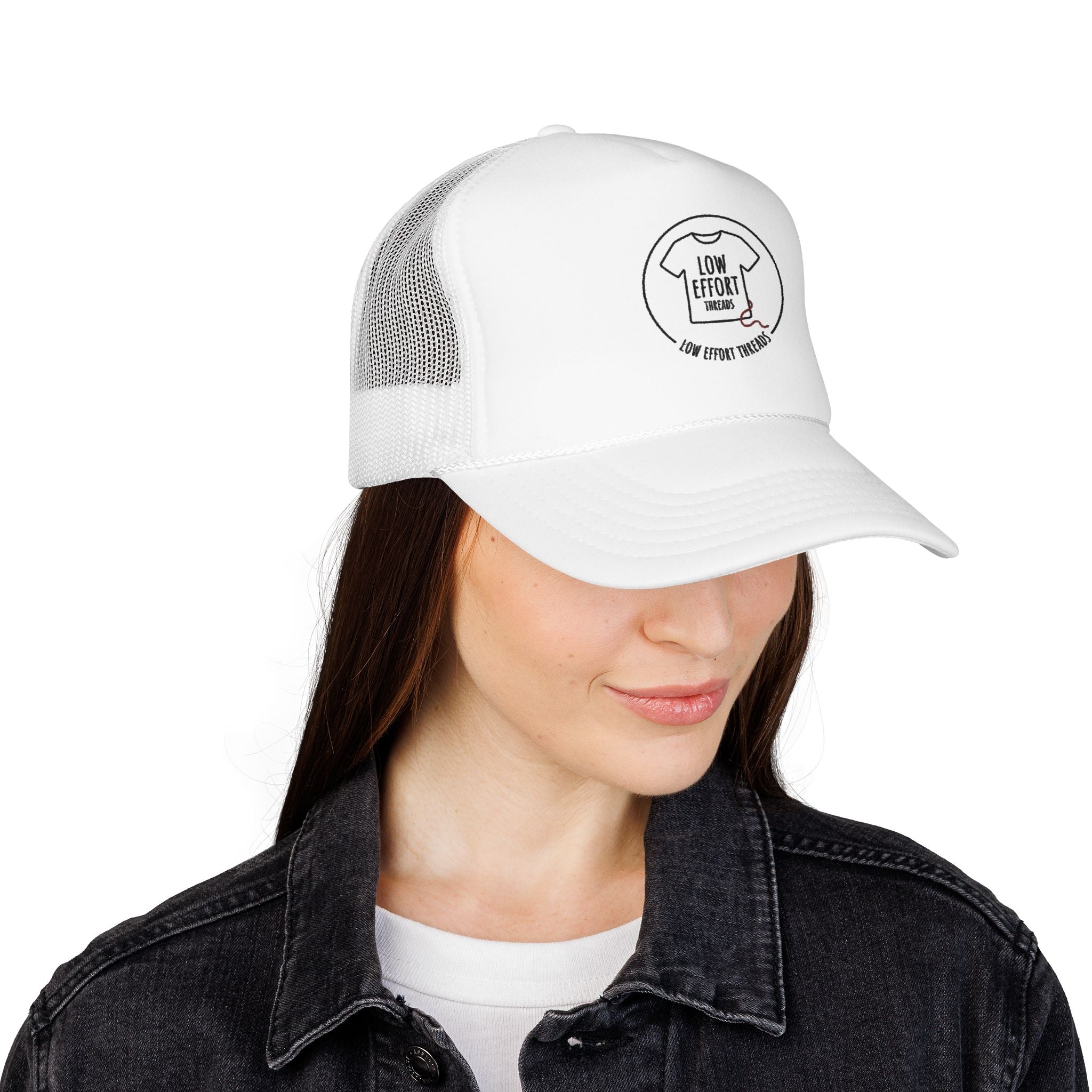 Low Effort Threads Foam Trucker Hat – Casual Graphic Mesh Cap