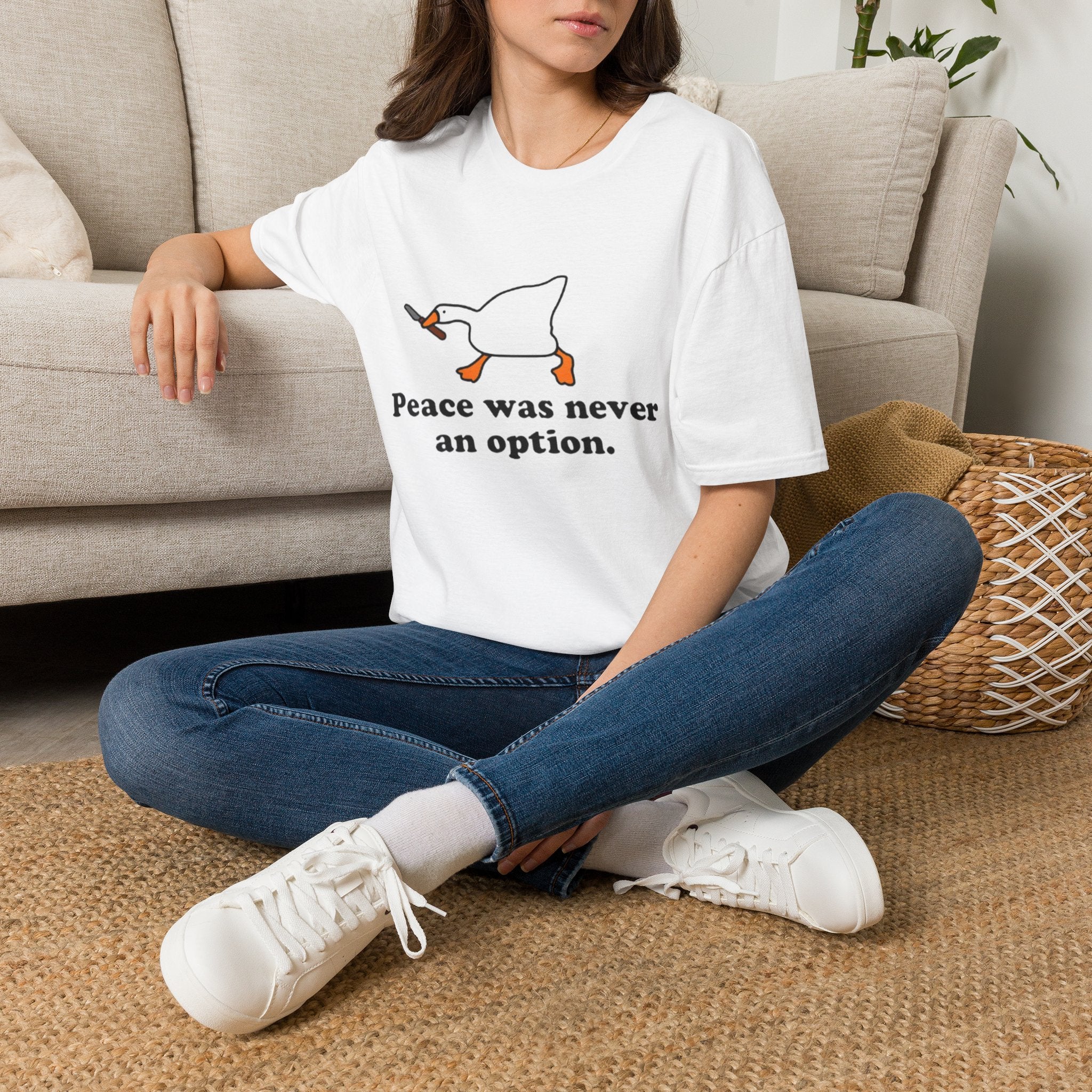 T‑Shirt — "Peace Was Never An Option" Duck Graphic Tee