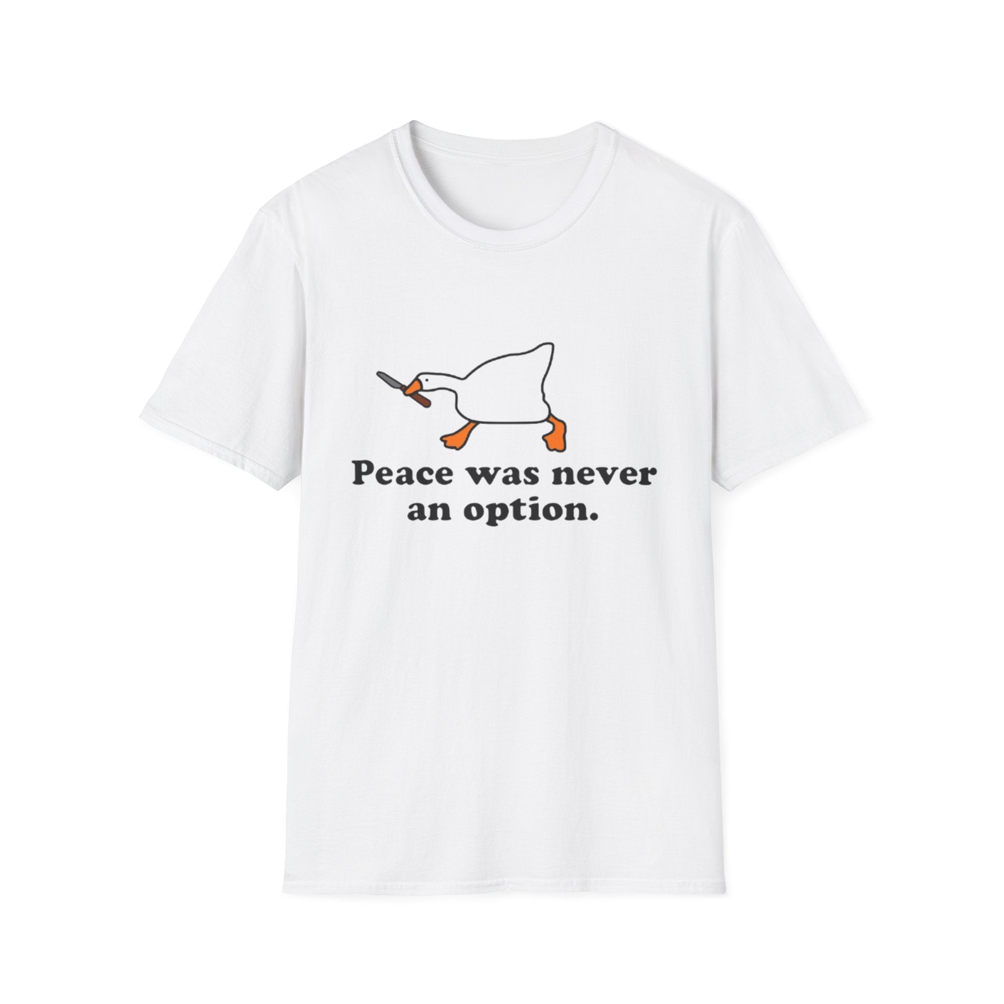 T‑Shirt — "Peace Was Never An Option" Duck Graphic Tee