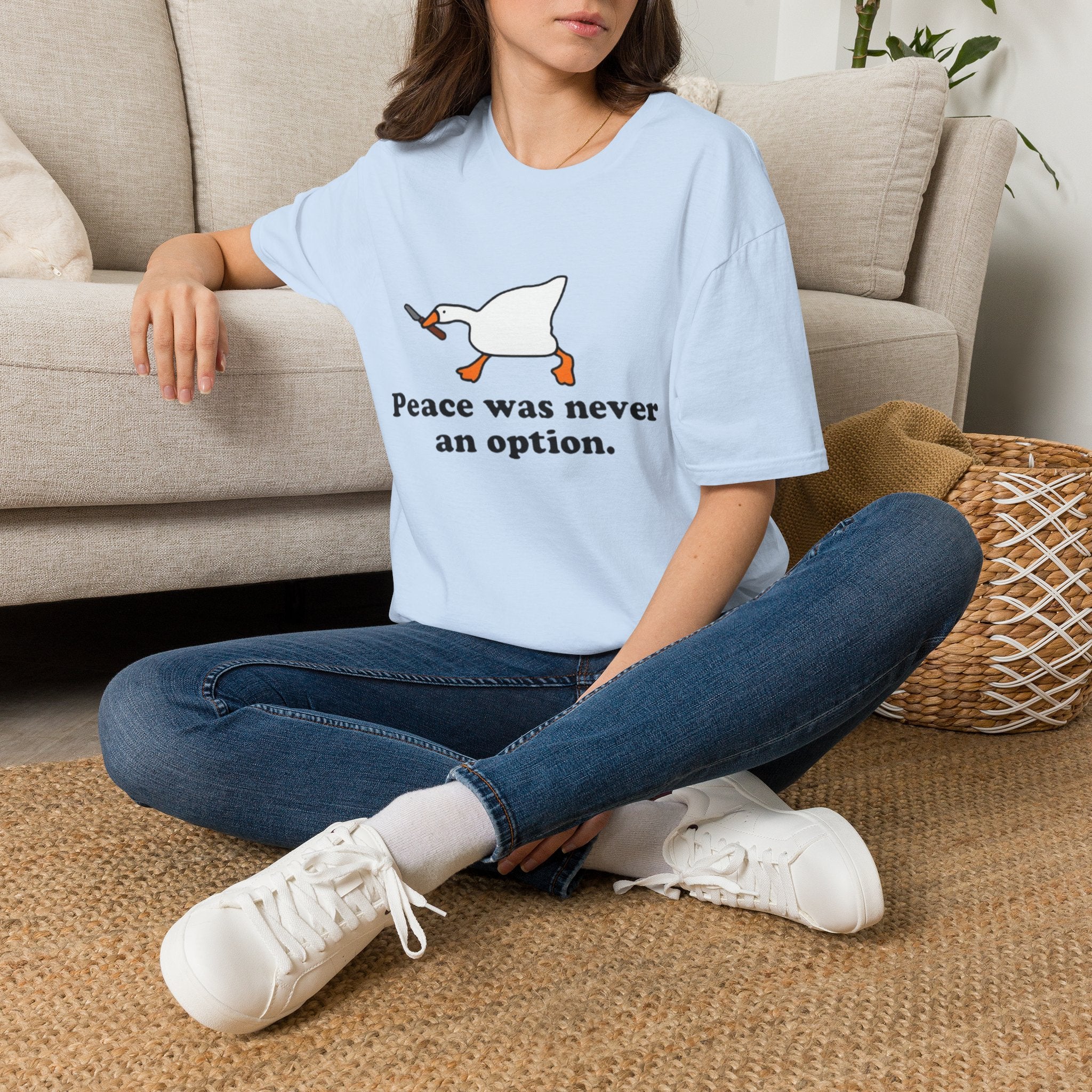 T‑Shirt — "Peace Was Never An Option" Duck Graphic Tee