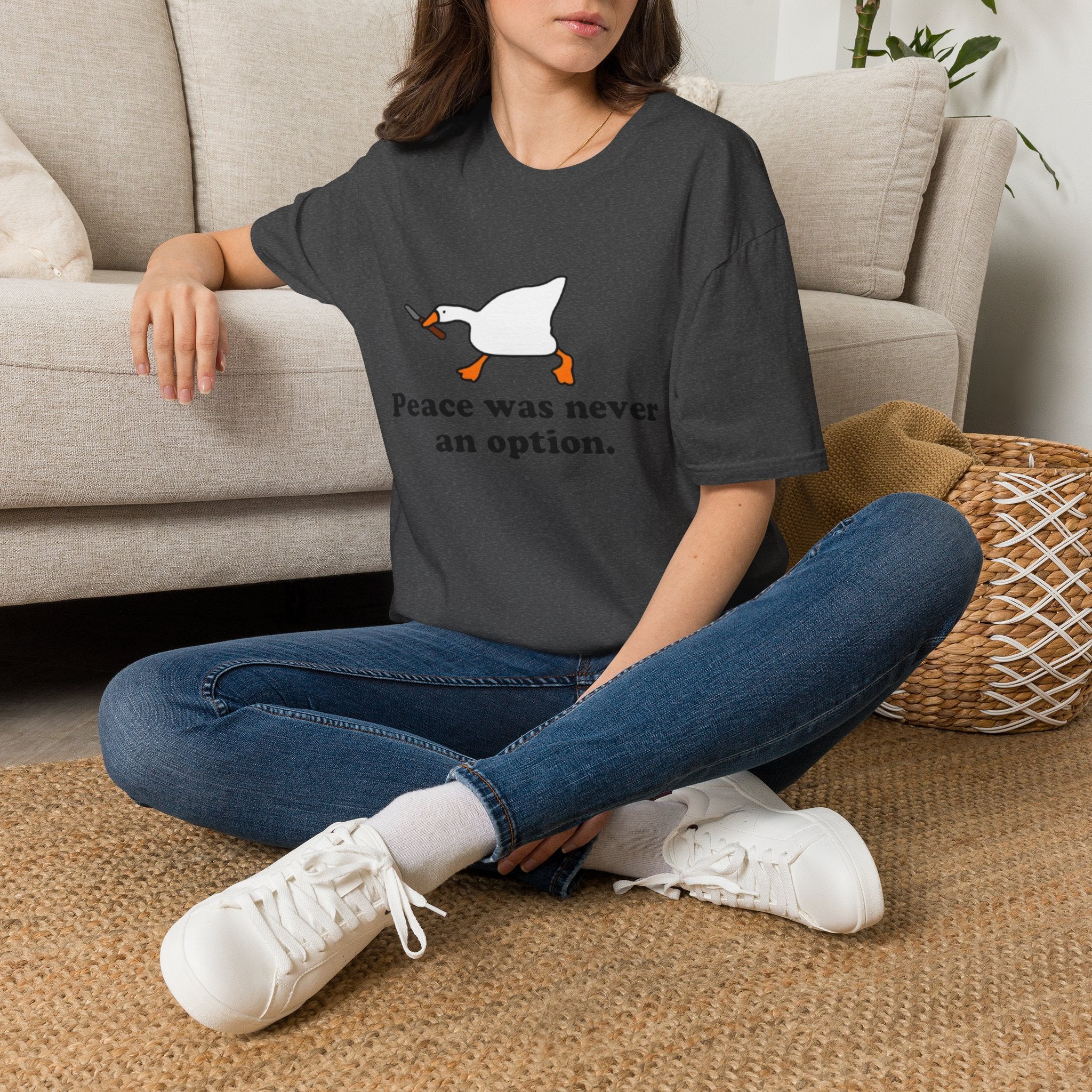 T‑Shirt — "Peace Was Never An Option" Duck Graphic Tee
