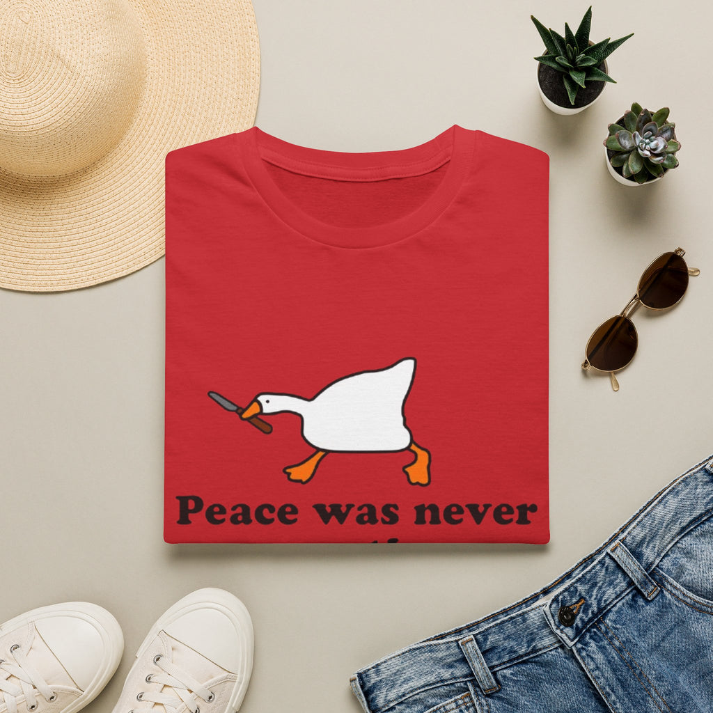 T‑Shirt — "Peace Was Never An Option" Duck Graphic Tee
