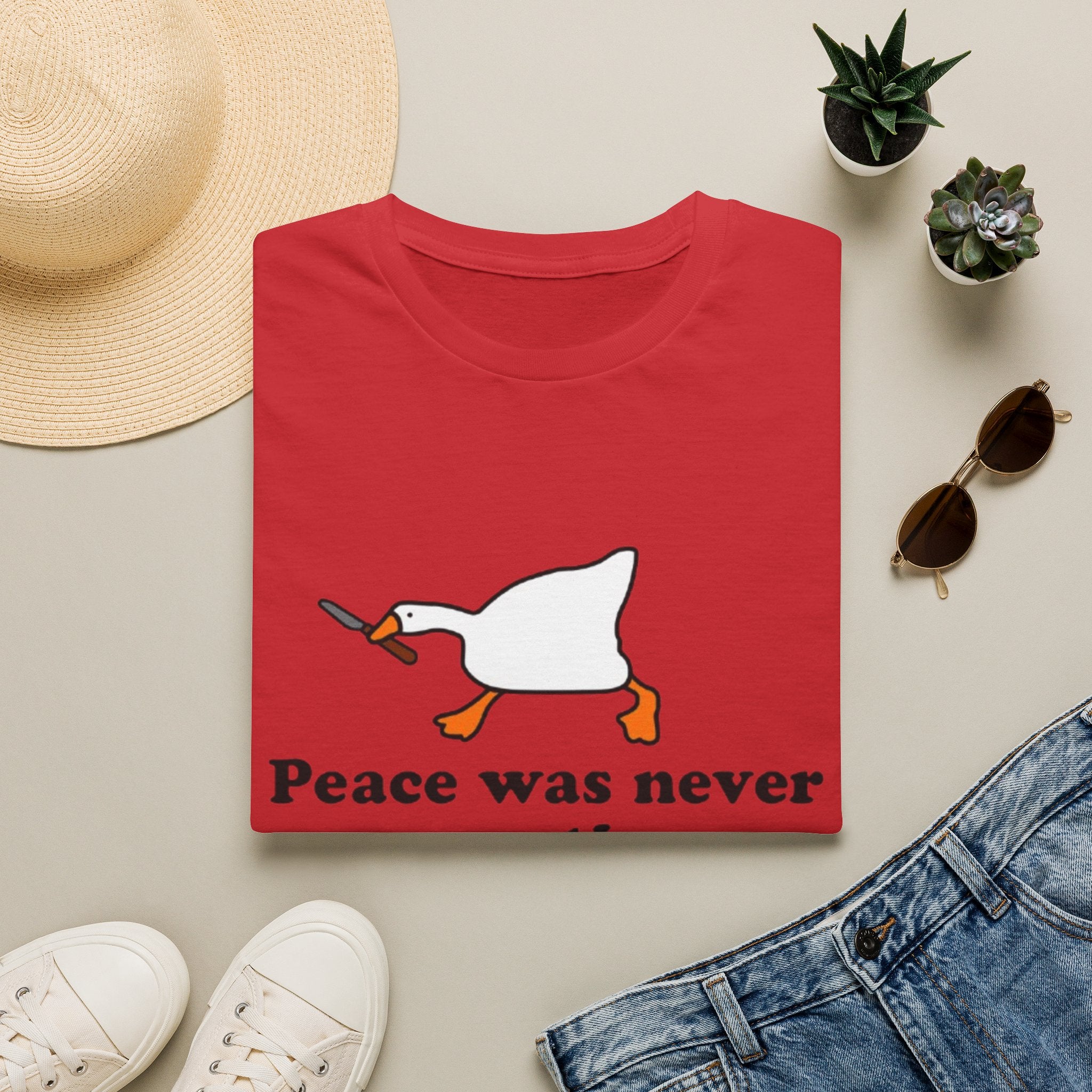T‑Shirt — "Peace Was Never An Option" Duck Graphic Tee