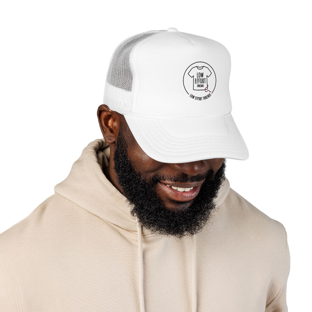 Low Effort Threads Foam Trucker Hat – Casual Graphic Mesh Cap