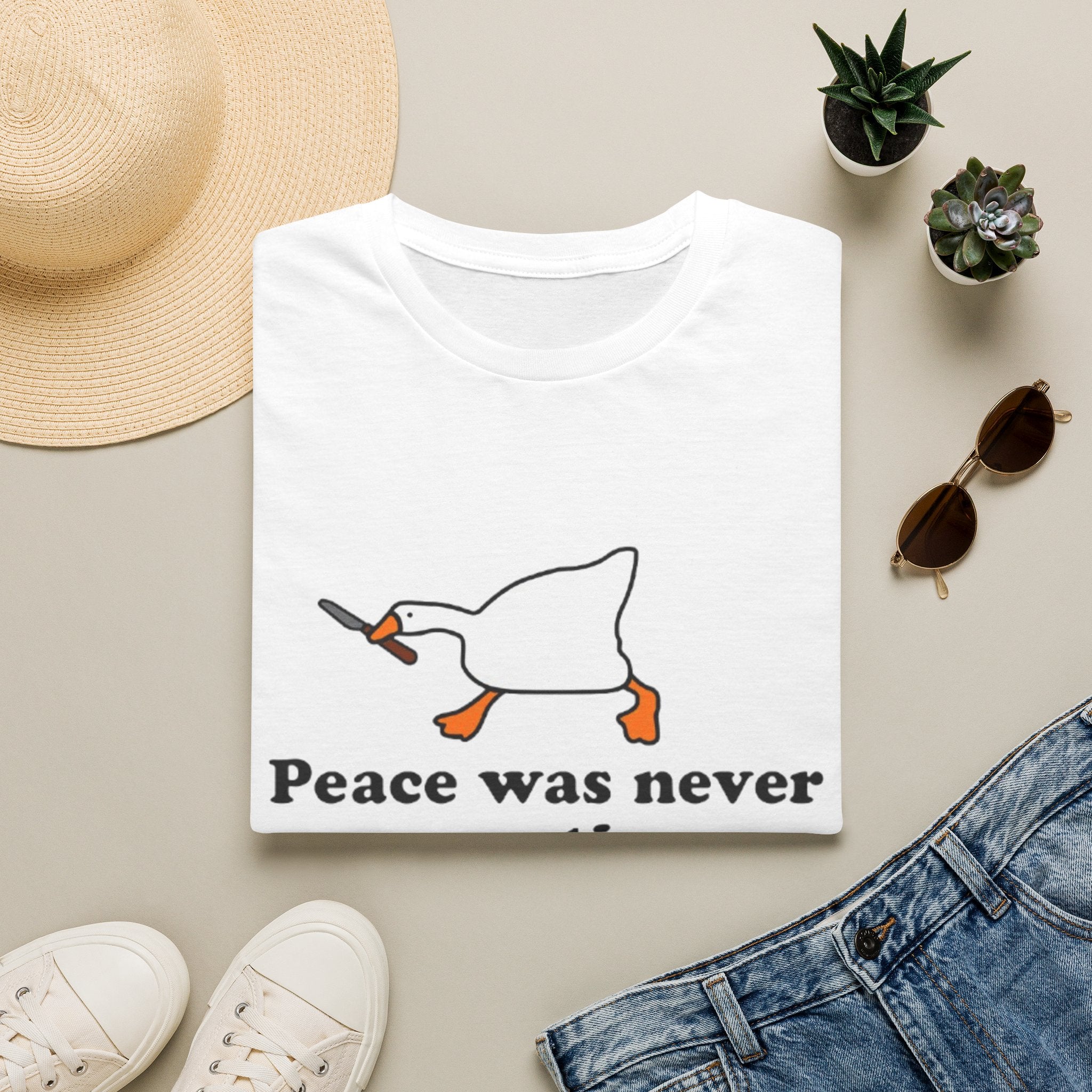 T‑Shirt — "Peace Was Never An Option" Duck Graphic Tee