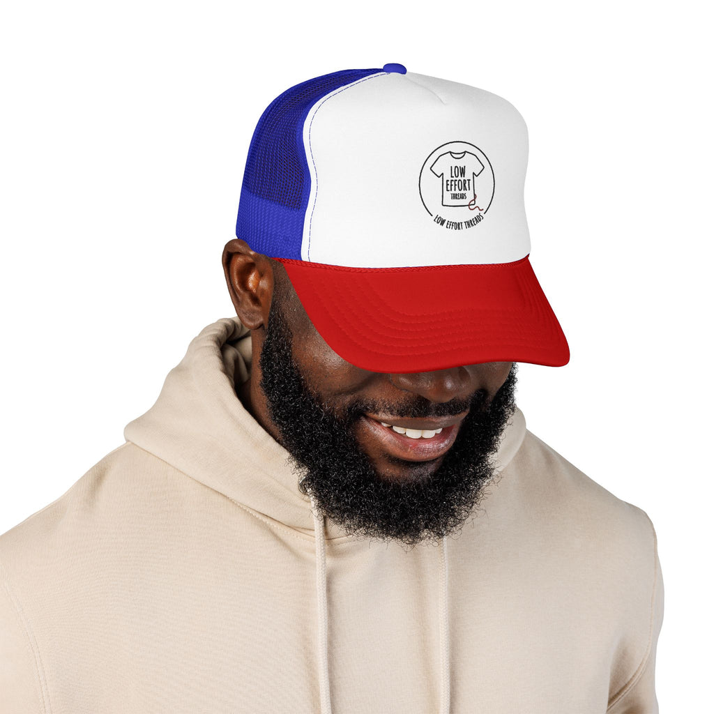 Low Effort Threads Foam Trucker Hat – Casual Graphic Mesh Cap