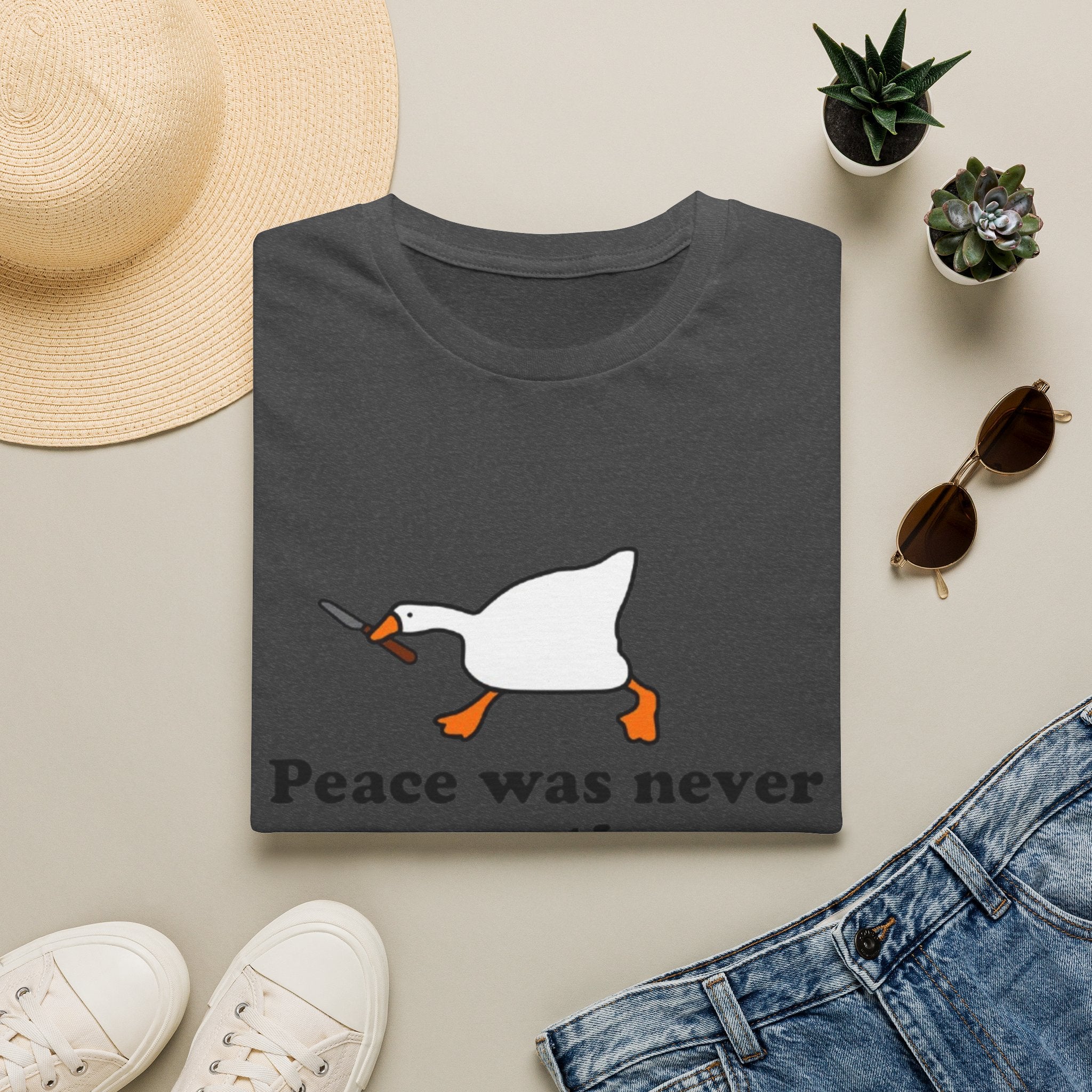 T‑Shirt — "Peace Was Never An Option" Duck Graphic Tee