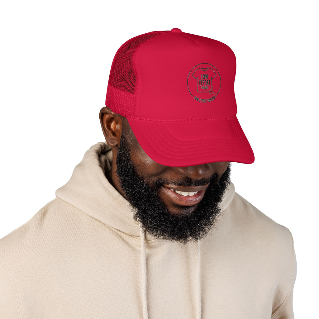 Low Effort Threads Foam Trucker Hat – Casual Graphic Mesh Cap